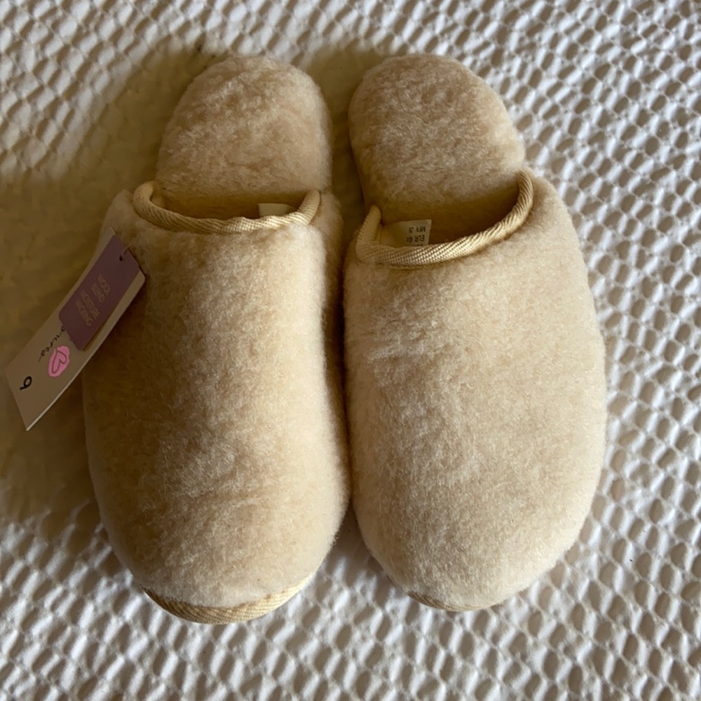 Cream Mule Slippers